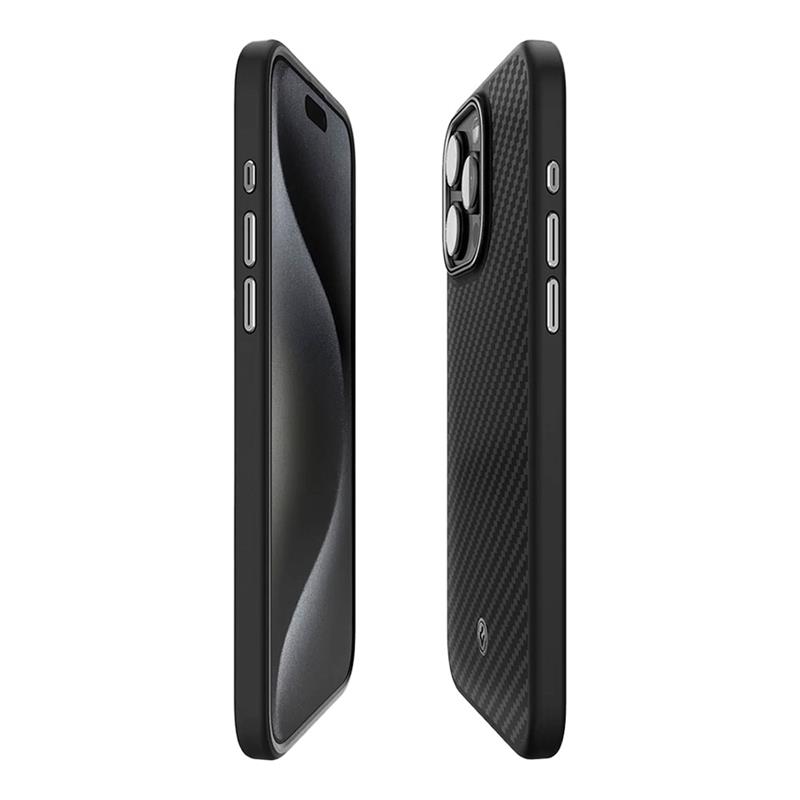 Spigen kryt Enzo Aramid Magsafe pre iPhone 15 Pro Max - Matte Black