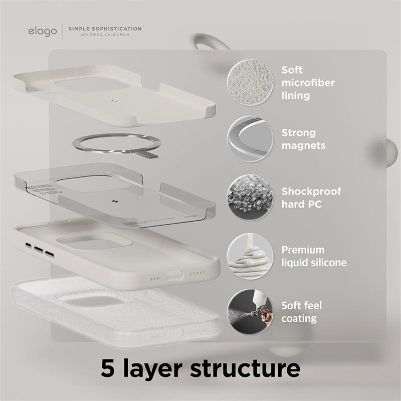 Elago kryt Silicone Case Magsafe pre iPhone 15 - Stone