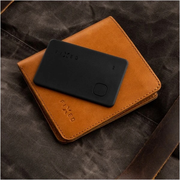 Fixed Tag Card Smart Tracker s podporou Find My, bezdrôtové nabíjanie, čierny
