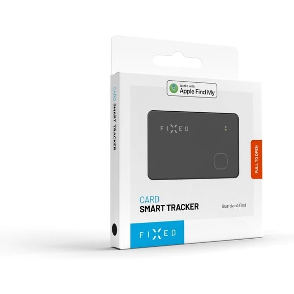 Fixed Tag Card Smart Tracker s podporou Find My, bezdrôtové nabíjanie, čierny