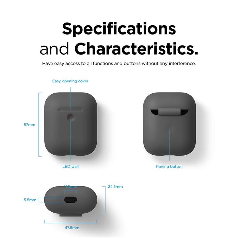 Elago Airpods 2 Silicone Case - Dark Gray