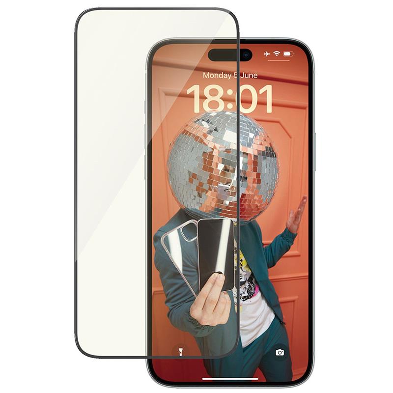 PanzerGlass ochranné sklo UWF EyeCare pre iPhone 15 Plus - Black Frame