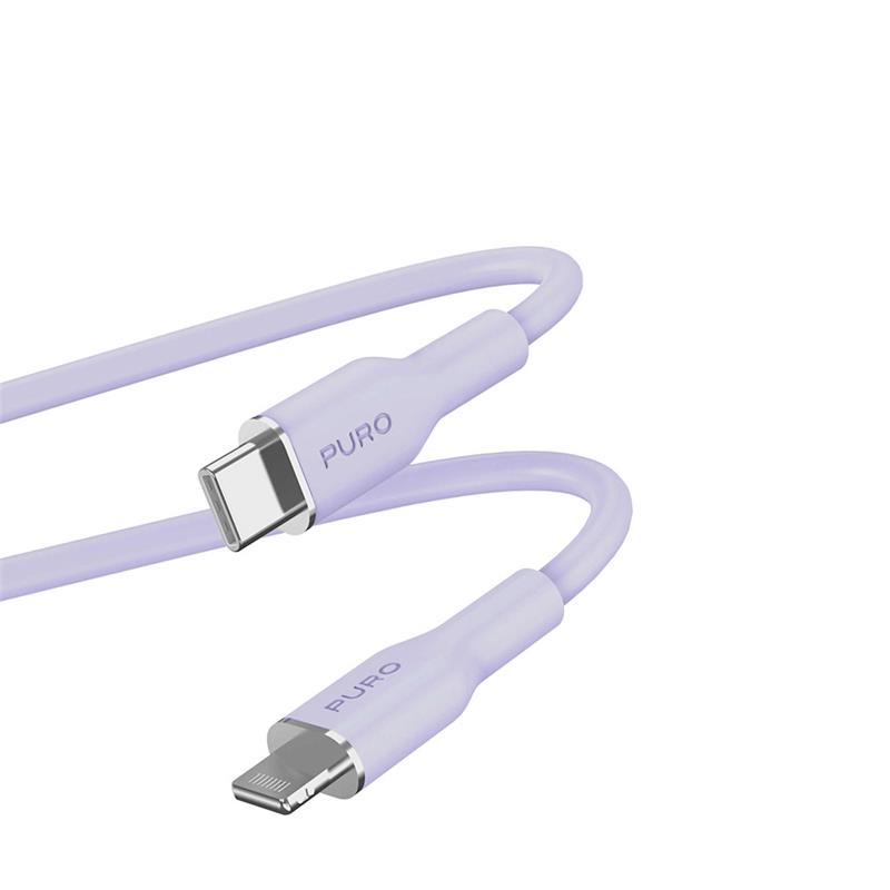 Puro kábel Soft Silicone Cable USB-C to Lightning 1.5m - Lavender