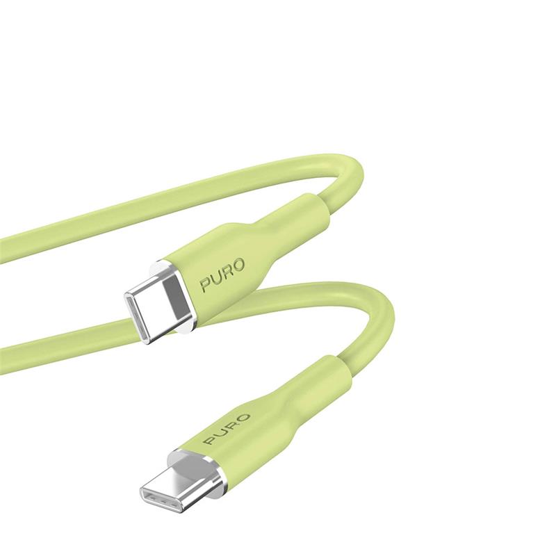 Puro kábel Soft Silicone Cable USB-C to USB-C 1.5m - Light Green