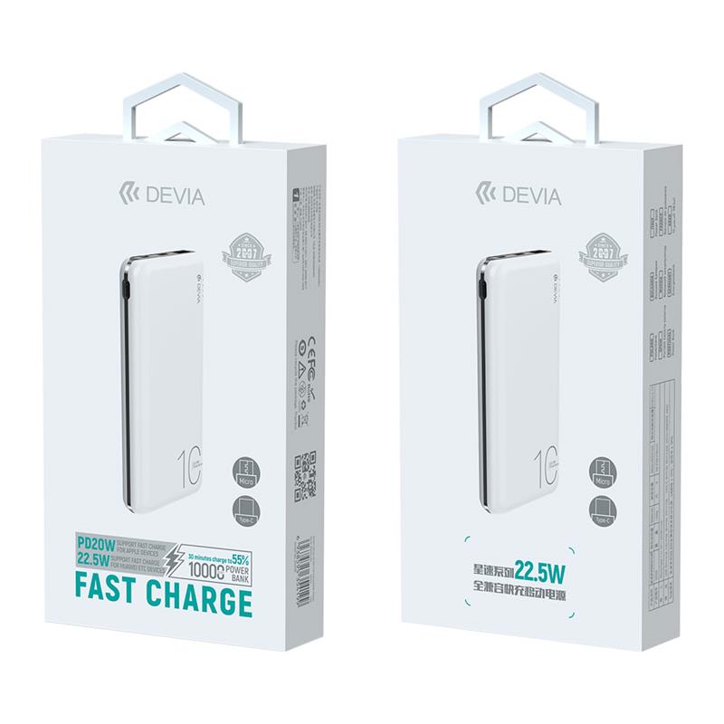 Devia powerbank Smart Series 10000 mAh 22.5W - White