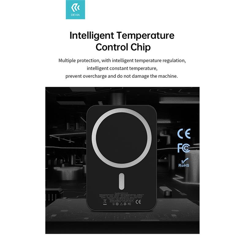 Devia powerbank Smart Series Magnetic Wireless 5000 mAh PD 20W - Black