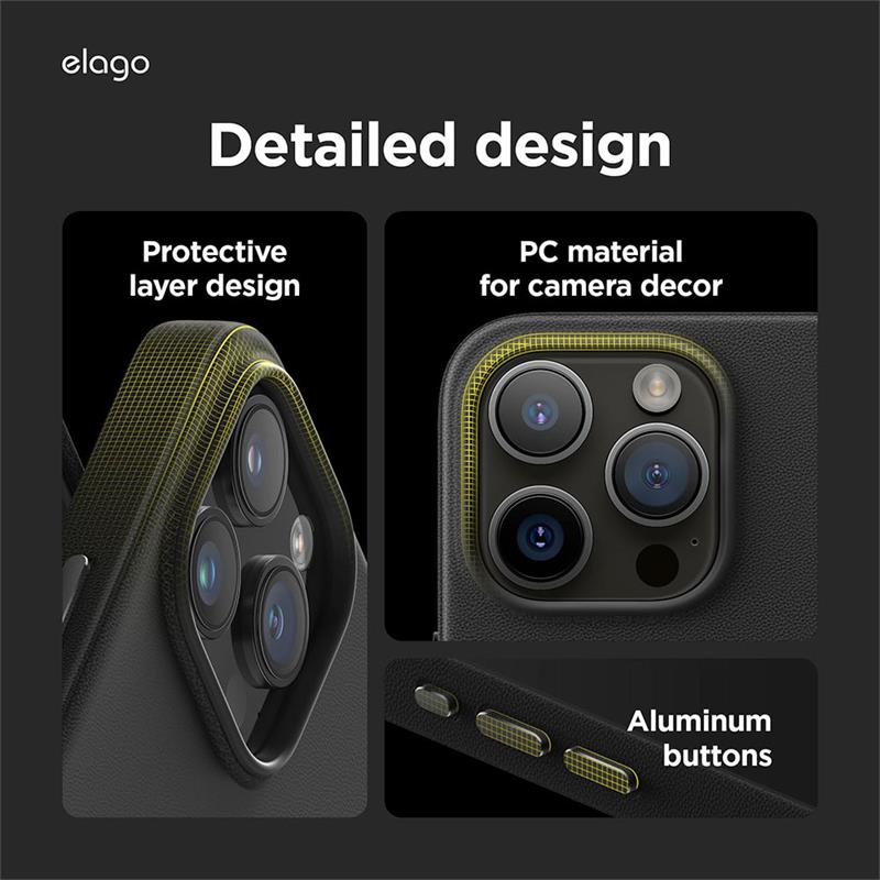 Elago kryt Leather Case Magsafe pre iPhone 15 Pro - Black
