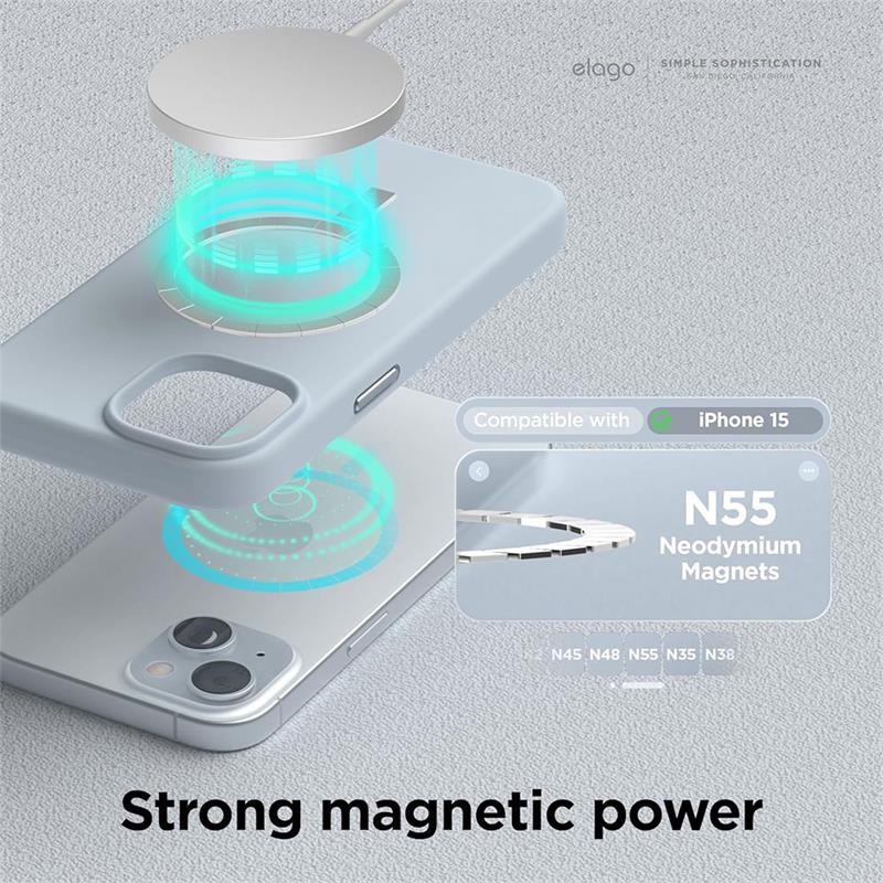 Elago kryt Silicone Case Magsafe pre iPhone 15 - Light Blue