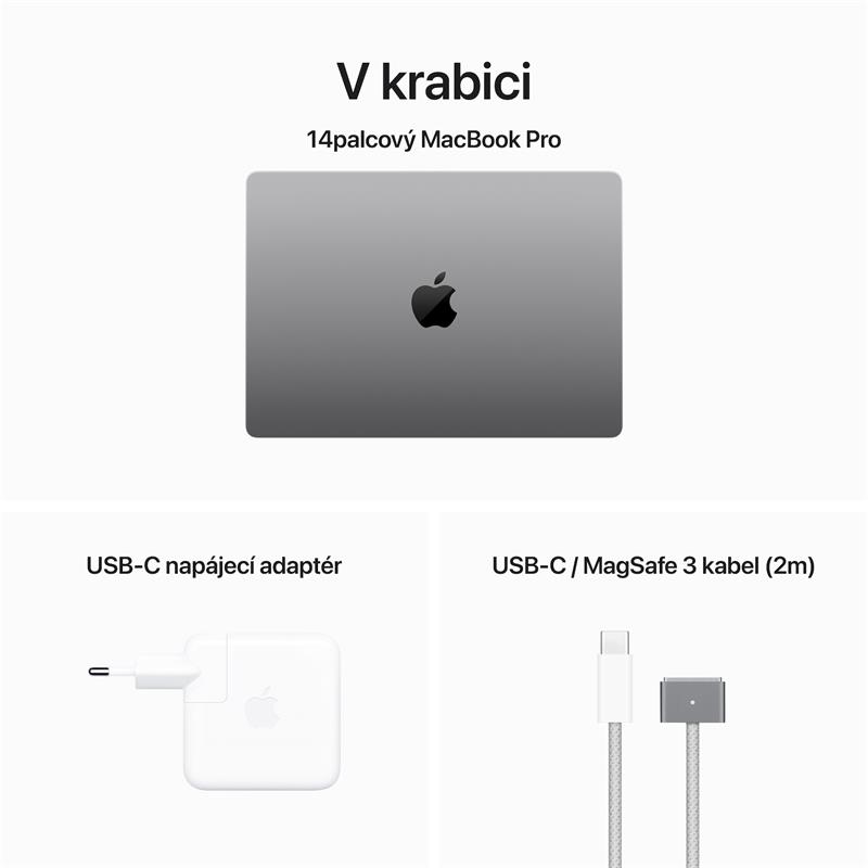 MacBook Pro 14" Apple M3 8core CPU 10core GPU 8GB 512GB Vesmírně šedý CZ *rozbaleno*