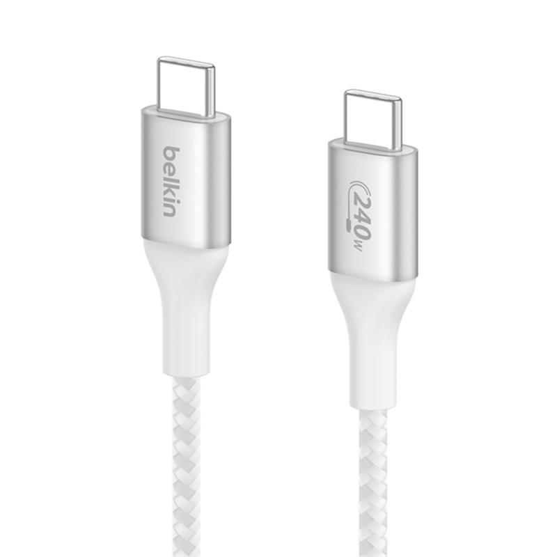 Belkin kábel Boost Charge Double-Braided USB-C to USB-C 2m 240W - White