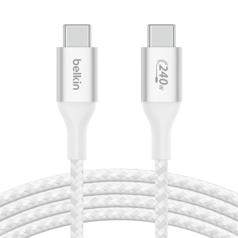 Belkin kábel Boost Charge Double-Braided USB-C to USB-C 2m 240W - White
