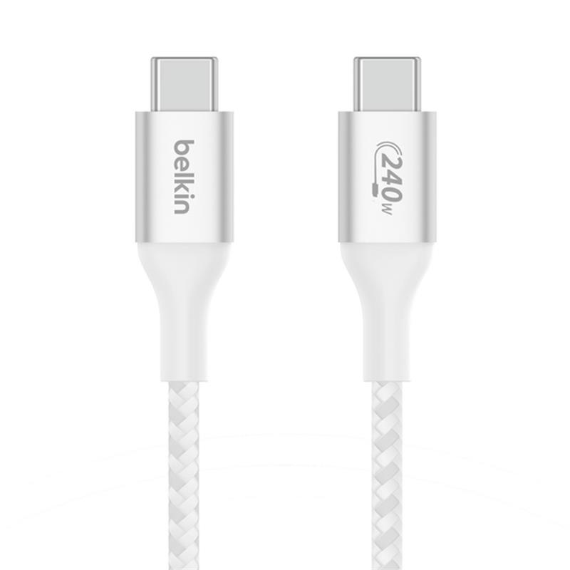 Belkin kábel Boost Charge Double-Braided USB-C to USB-C 2m 240W - White