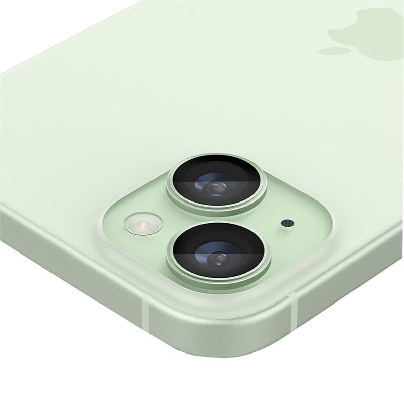 Spigen Optik Pro Lens Protector pre iPhone 15/15 Plus - Green