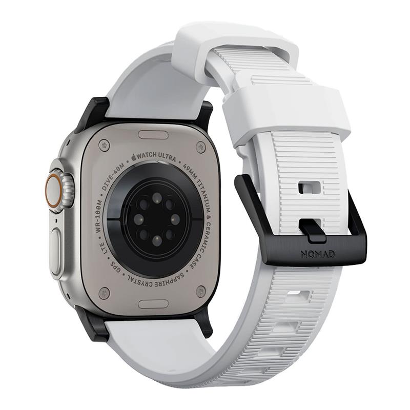 Nomad remienok Rugged Strap pre Apple Watch 44/45/49mm - White/Black Hardware