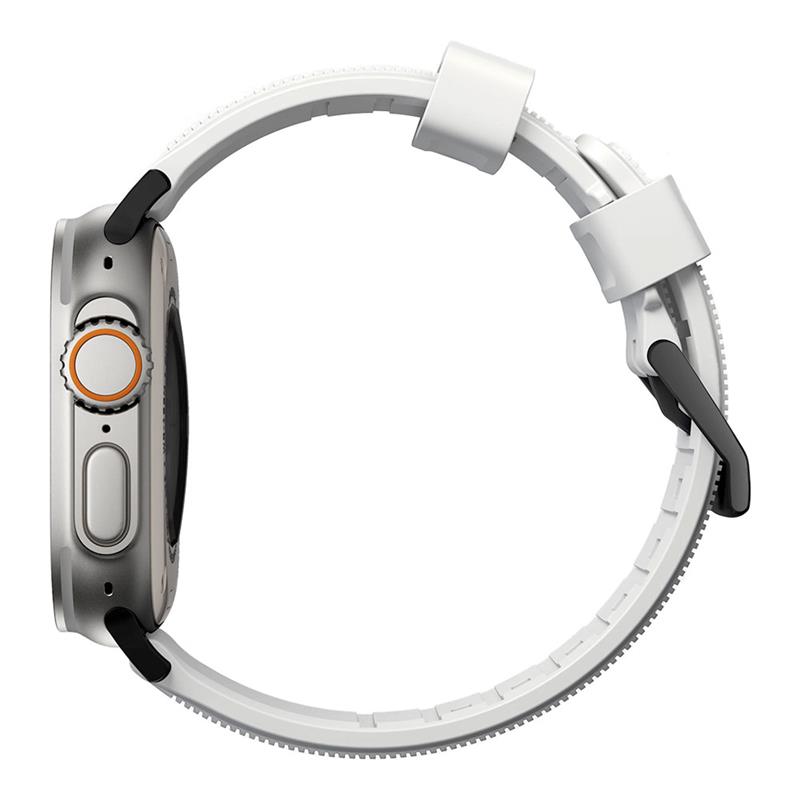 Nomad remienok Rugged Strap pre Apple Watch 44/45/49mm - White/Black Hardware
