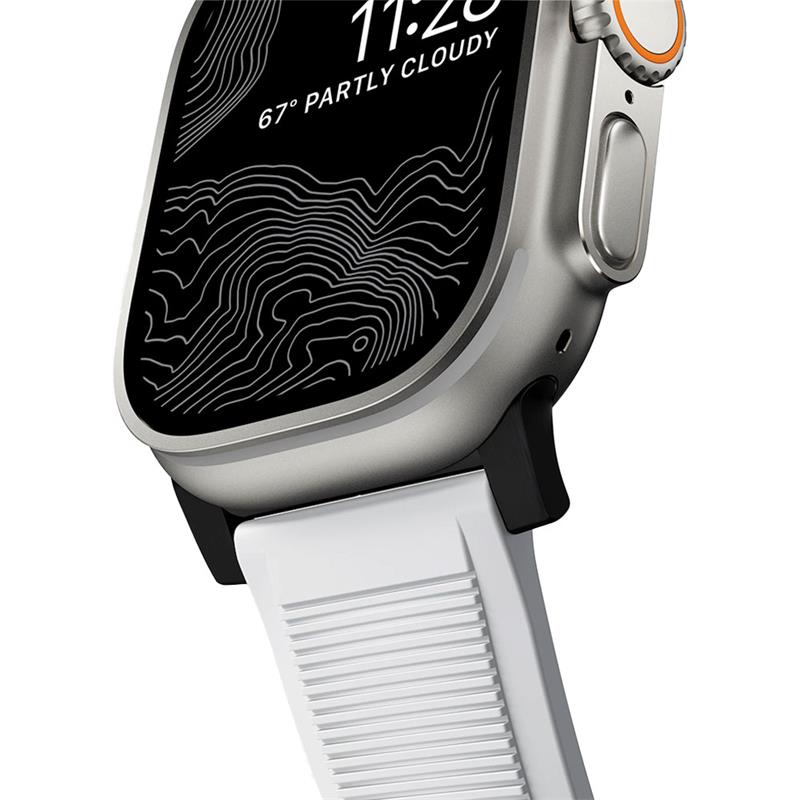 Nomad remienok Rugged Strap pre Apple Watch 44/45/49mm - White/Black Hardware