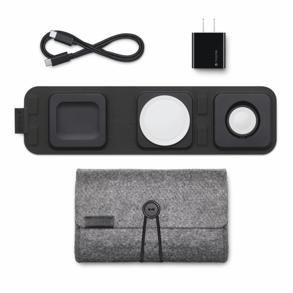 Mophie 3v1 cestovná nabíjačka s MagSafe - čierna