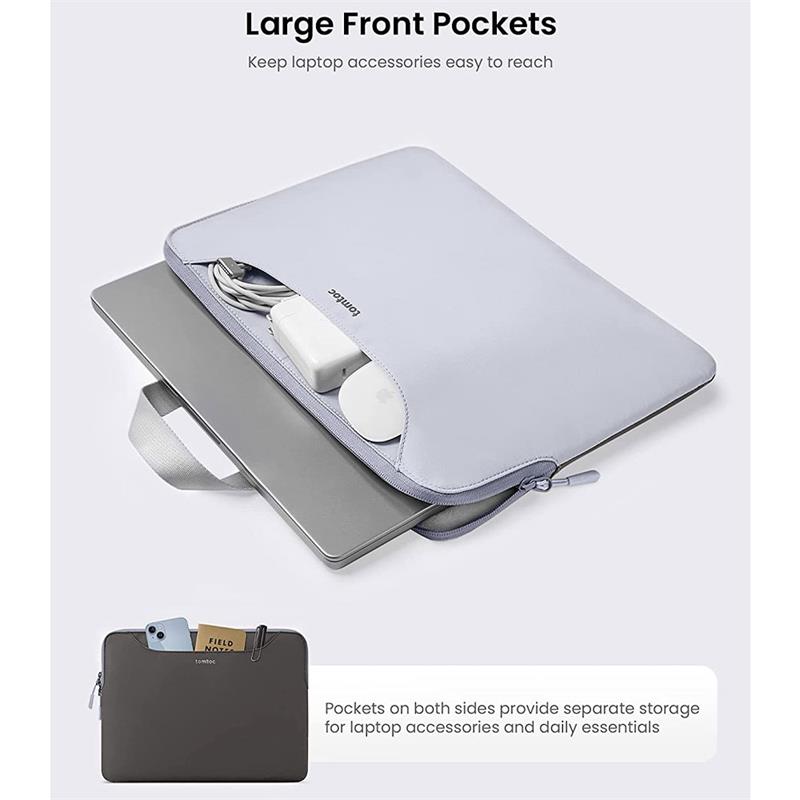 Tomtoc Light Dual-color Slim Laptop Handbag 13,5" - Blue/Gray