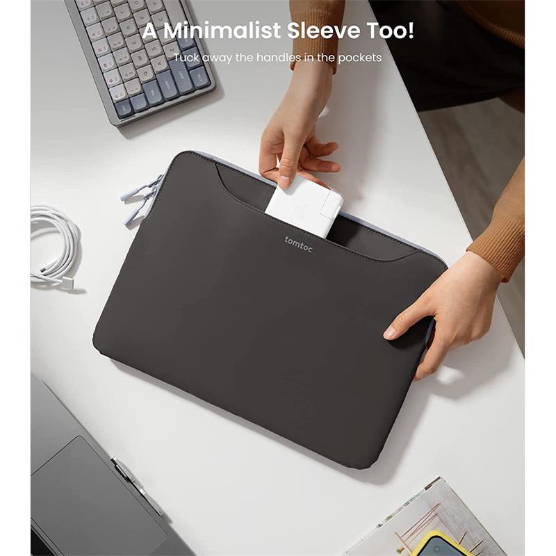 Tomtoc Light Dual-color Slim Laptop Handbag 13,5" - Blue/Gray