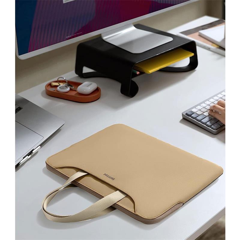 Tomtoc Light Dual-color Slim Laptop Handbag 13,5 " - Cookie/Gold