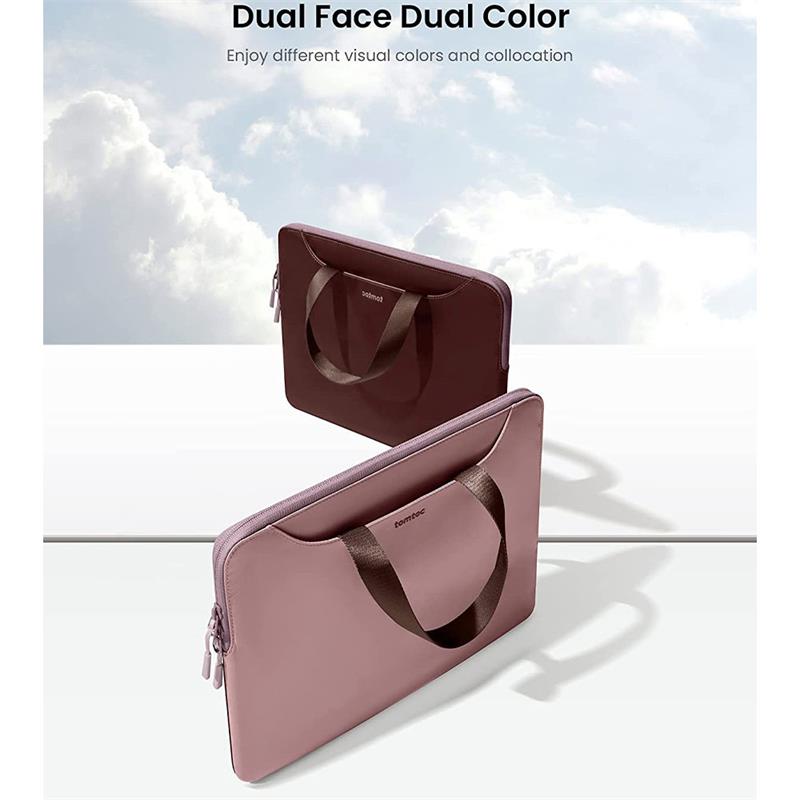 Tomtoc Light Dual-color Slim Laptop Handbag 13,5" - Raspberry/Pink