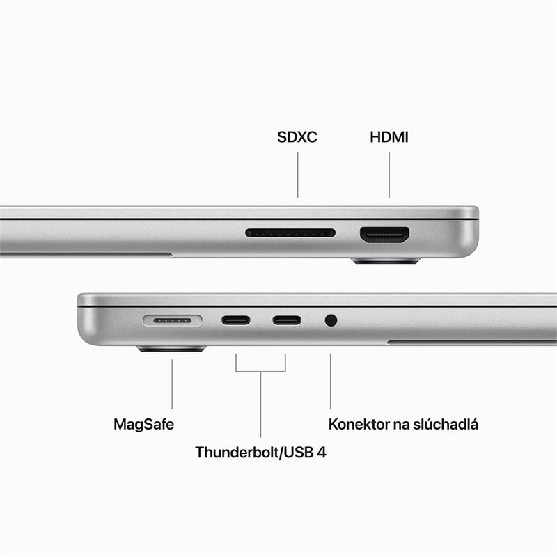 MacBook Pro 14" Apple M3 8C CPU 10C GPU 8GB 1TB Strieborný INT English