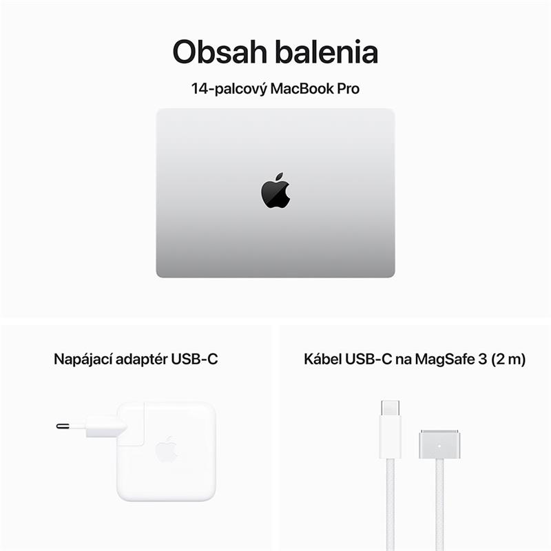 MacBook Pro 14" Apple M3 8C CPU 10C GPU 8GB 1TB Strieborný INT English