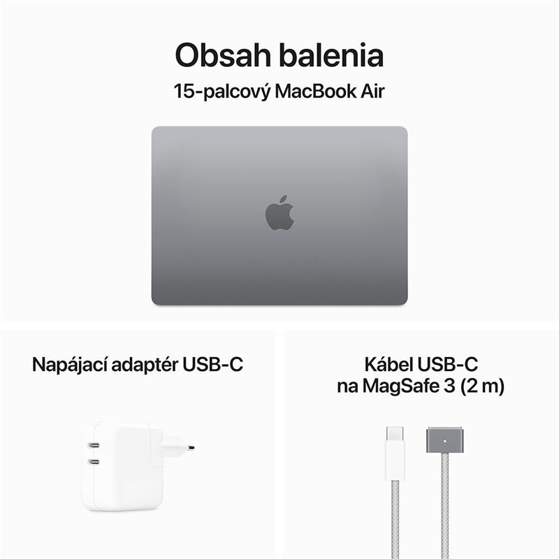 MacBook Air 15" Apple M3 8C CPU 10C GPU 8GB 512GB Kozmický sivý SK