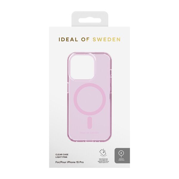 iDeal Fashion Clear Case MagSafe iPhone 15 Pro Light Pink