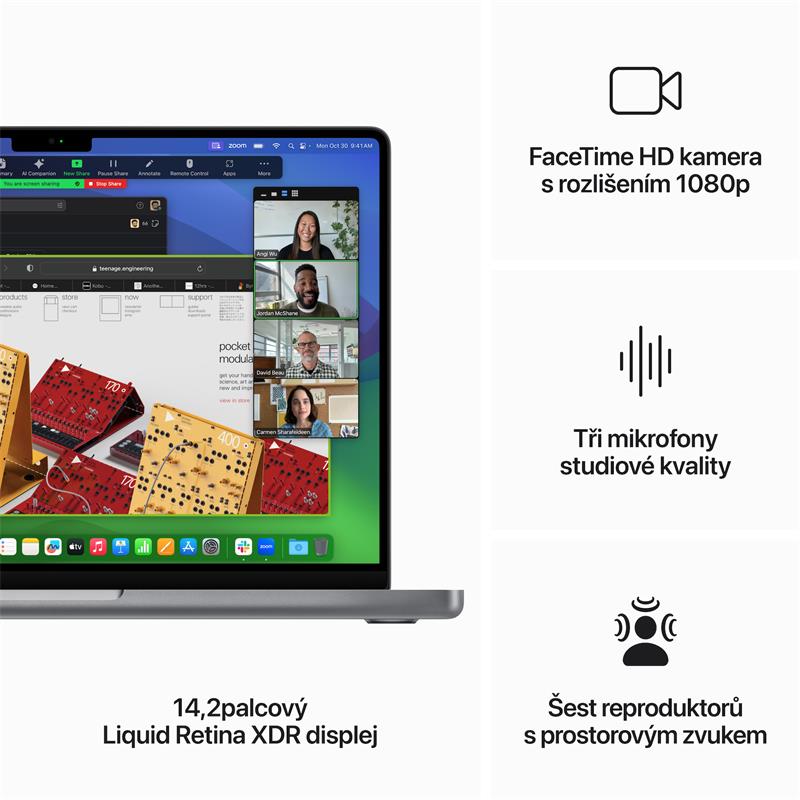 MacBook Pro 14" Apple M3 8core CPU 10core GPU 16GB 1TB Vesmírně šedý CZ