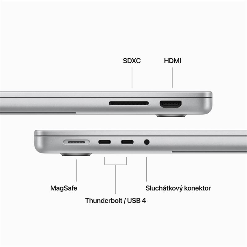 MacBook Pro 14" Apple M3 8core CPU 10core GPU 16GB 1TB Stříbrný CZ