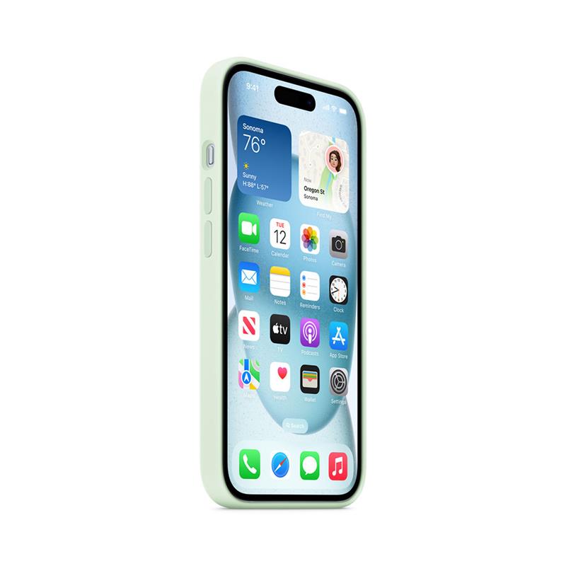 iPhone 15 Silicone Case with MagSafe - Soft Mint