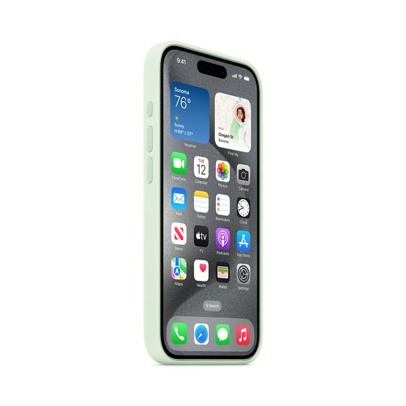 iPhone 15 Pro Silicone Case with MagSafe - Soft Mint