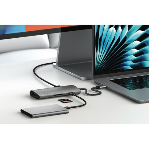 Satechi USB-C Multiport adaptér 8K with Ethernet V3 - Space Gray