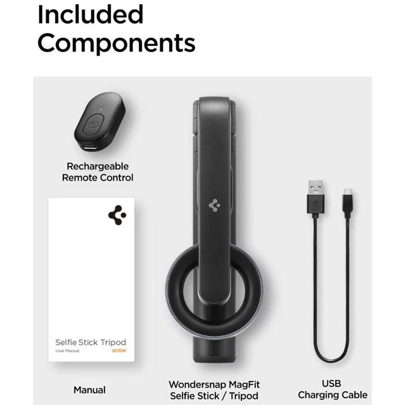 Spigen Selfie Stick Tripod Magsafe S570W - Black