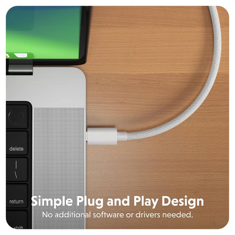 Hyper HyperJuice USB-C to HDMI 4K60Hz Cable 2.5m - White