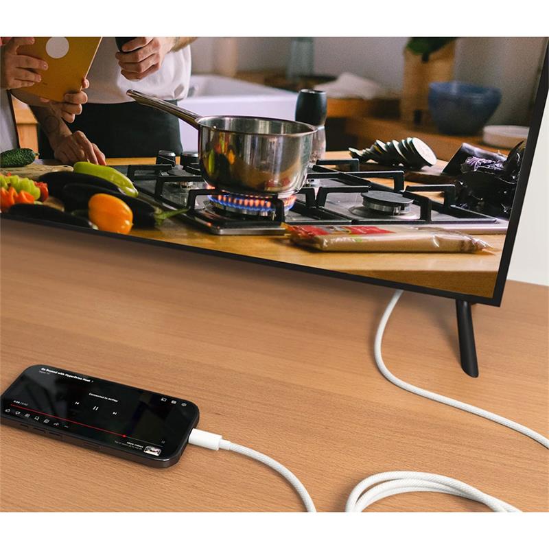 Hyper HyperJuice USB-C to HDMI 4K60Hz Cable 2.5m - White