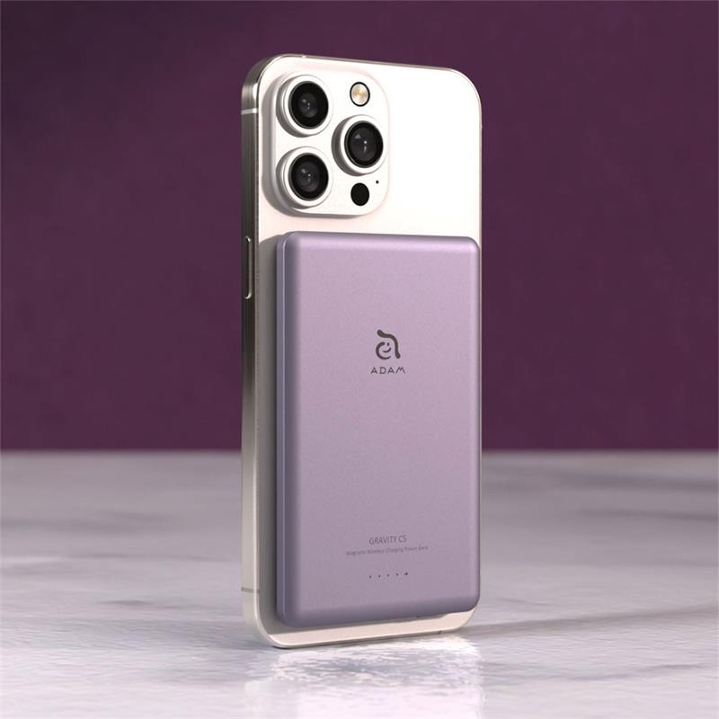 Adam Elements Magnetic Wireless Powerbank Gravity C5 5.000 mAh - Purple
