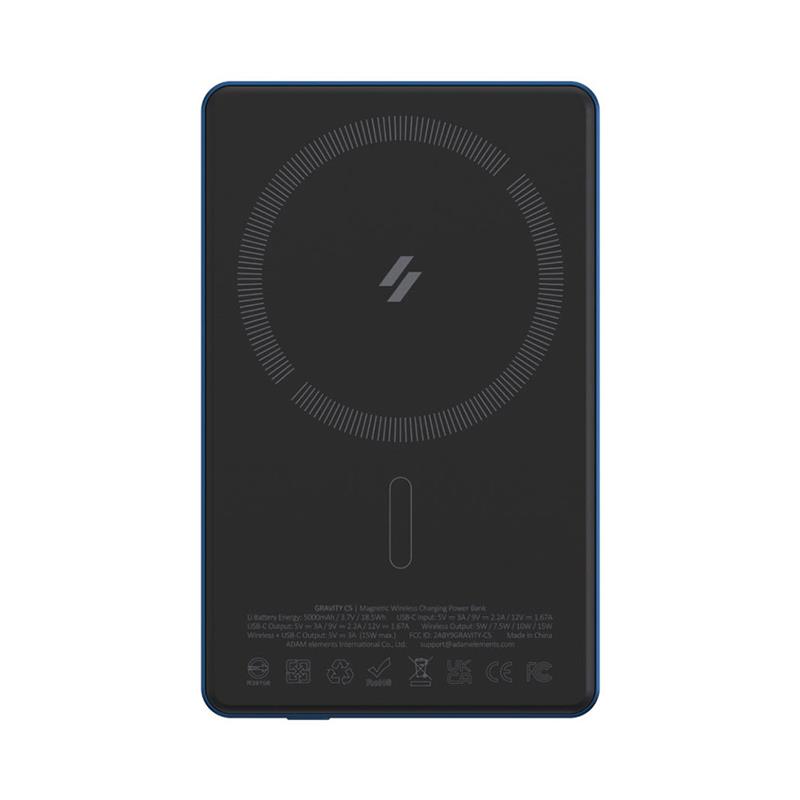 Adam Elements Magnetic Wireless Powerbank Gravity C5 5.000 mAh - Blue