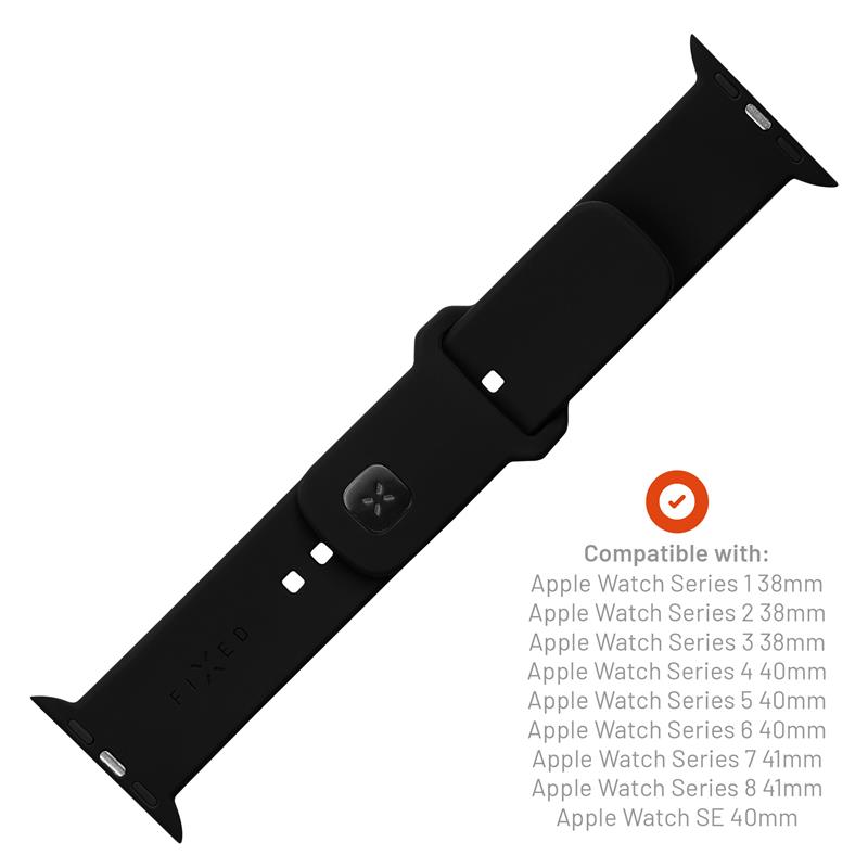 FIXED Silicone Sporty Strap pro Apple Watch 41/40/38 mm, černý