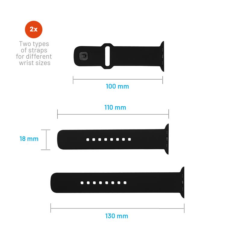 FIXED Silicone Sporty Strap pro Apple Watch 41/40/38 mm, černý