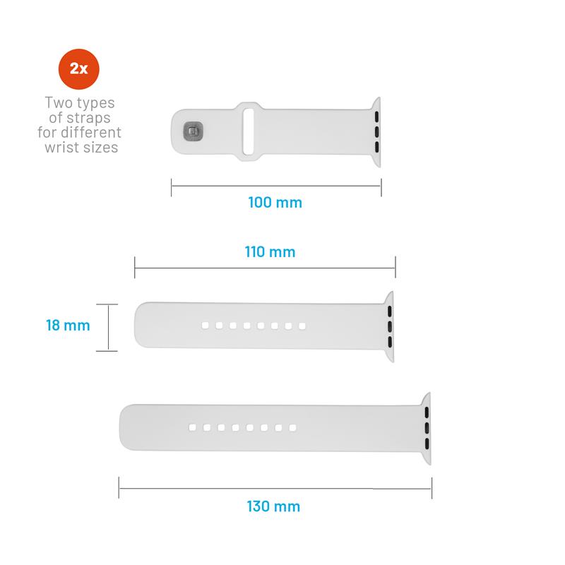 FIXED Silicone Sporty Strap pro Apple Watch 41/40/38 mm, bílý