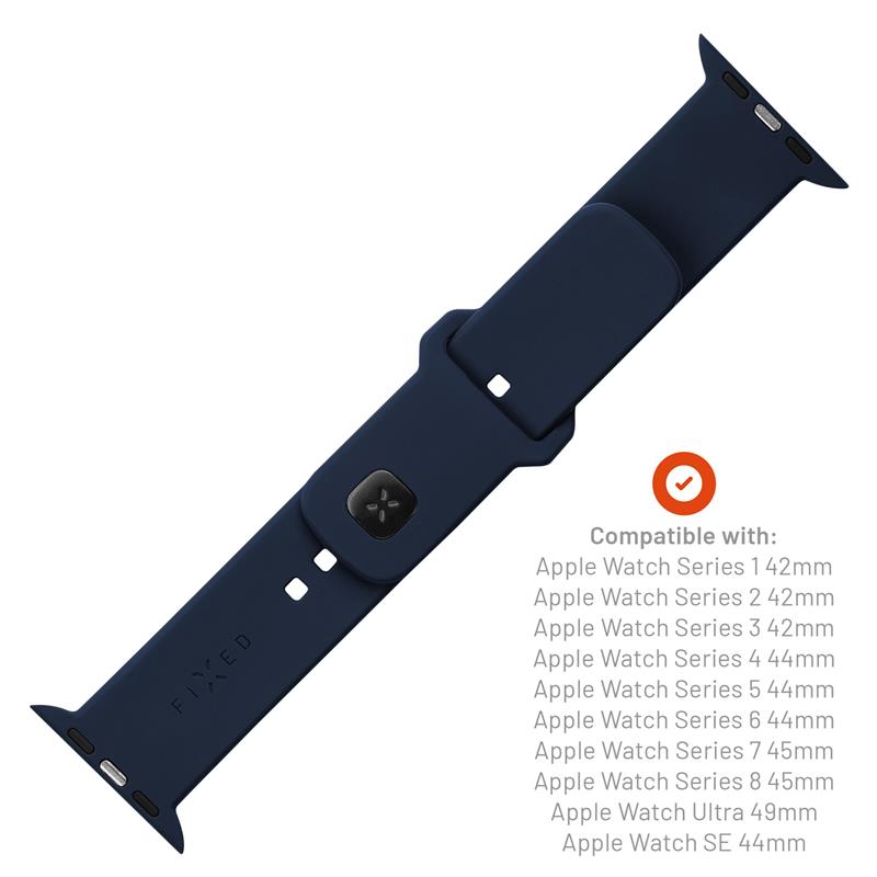 FIXED Silicone Sporty Strap pro Apple Watch 45/44/42 mm, modrý
