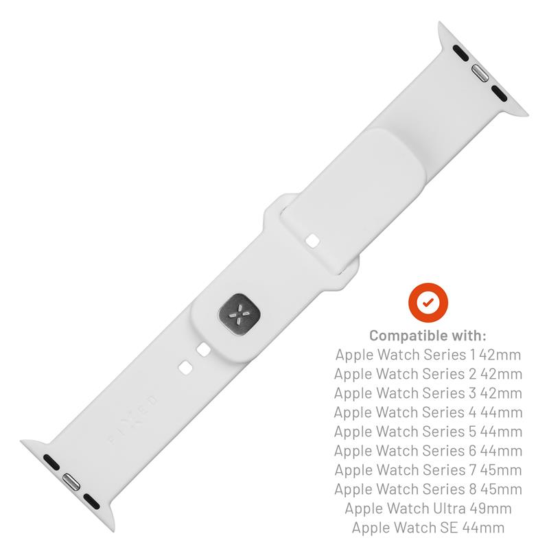 FIXED Silicone Sporty Strap pro Apple Watch 45/44/42 mm, bílý