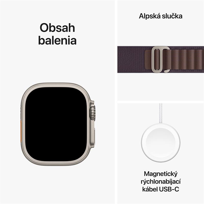 Apple Watch Ultra 2 GPS + Cellular, 49mm Titanium Case with Indigo Alpine Loop - Small *Rozbalený*