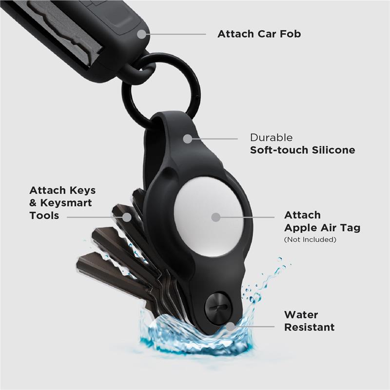 KeySmart Air Flex s púzdrom pre AirTag - čierny silikón