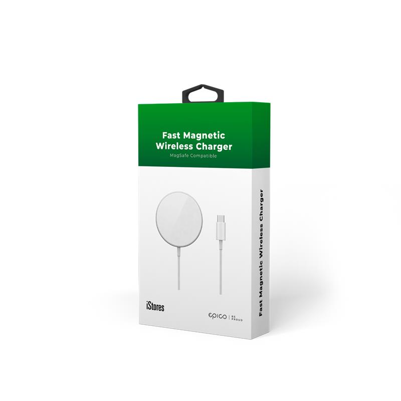 iStores by EPICO FAST MAGNETIC WIRELESS CHARGER - silver *Rozbalený*