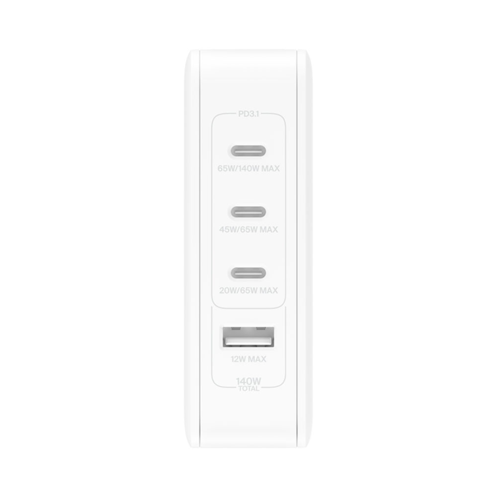 Belkin Boost Charge Pro 140W 4-Port GaN Wall Charger - White