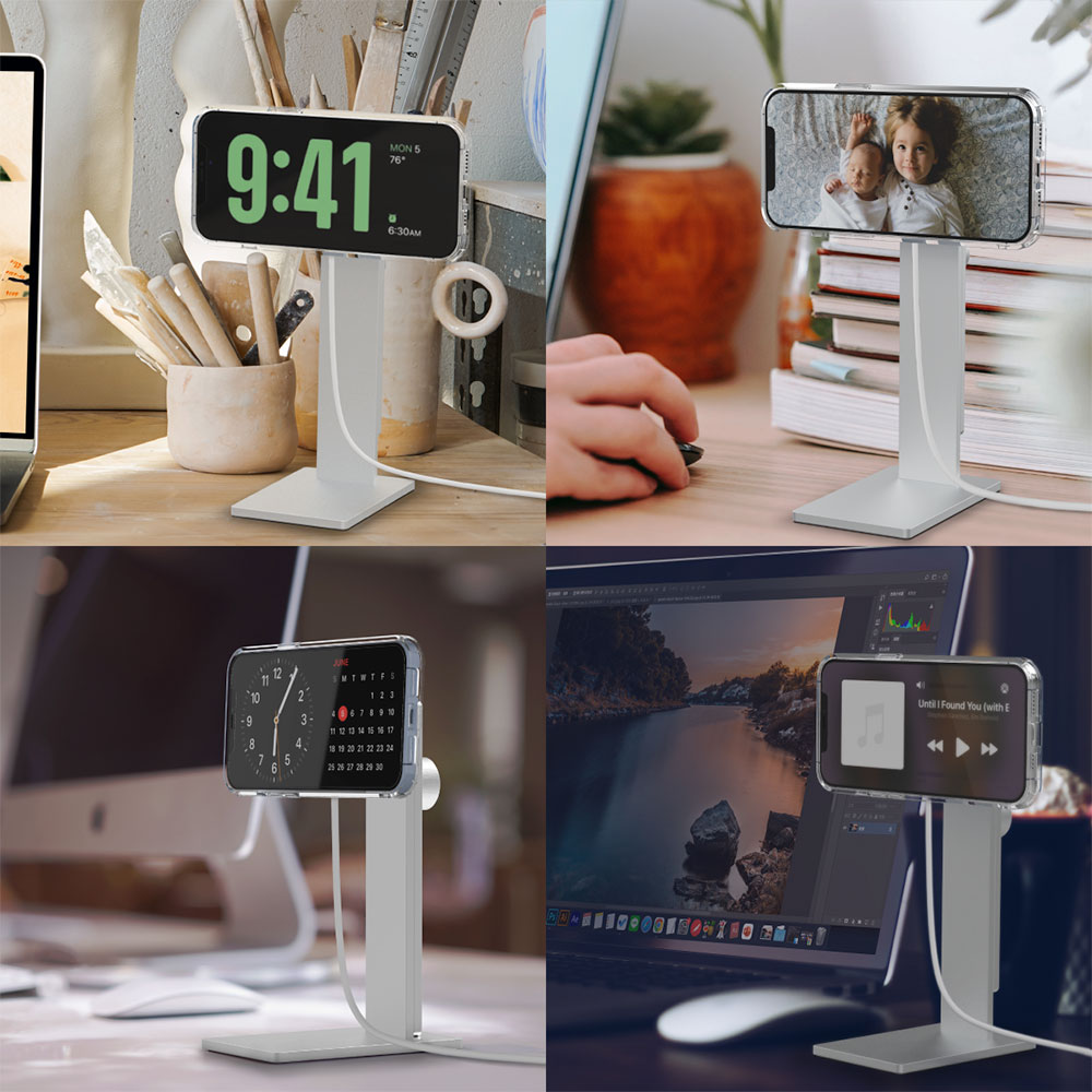 Just Mobile stojan AluDisc Pro Stand MagSafe - Silver Aluminium