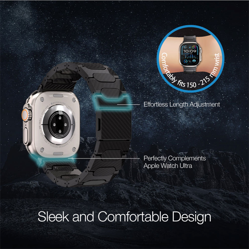 Just Mobile remienok Watch Band pre Apple Watch 44-49mm - Carbon Fiber